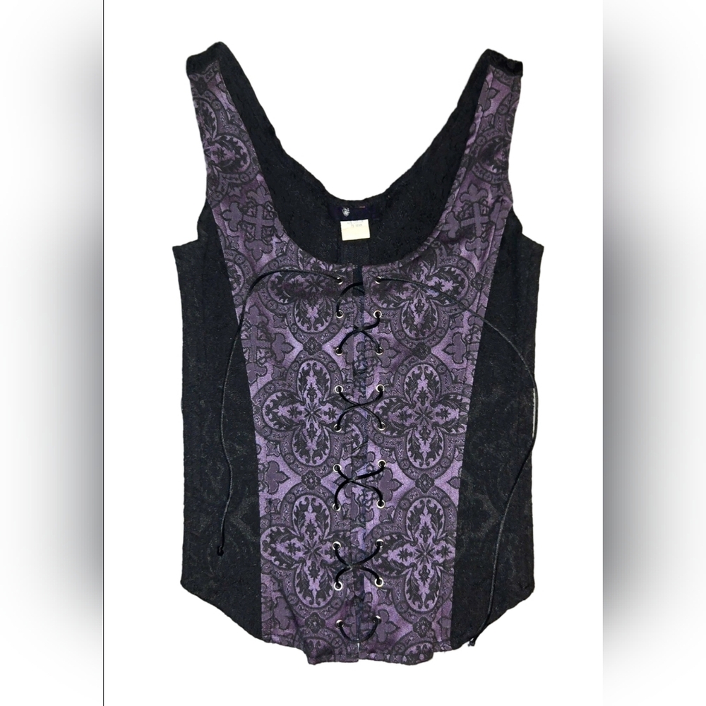 ✨ Vintage 90s XS Morbid Threads Cathedral Corset – Hot Topic Classic!✨